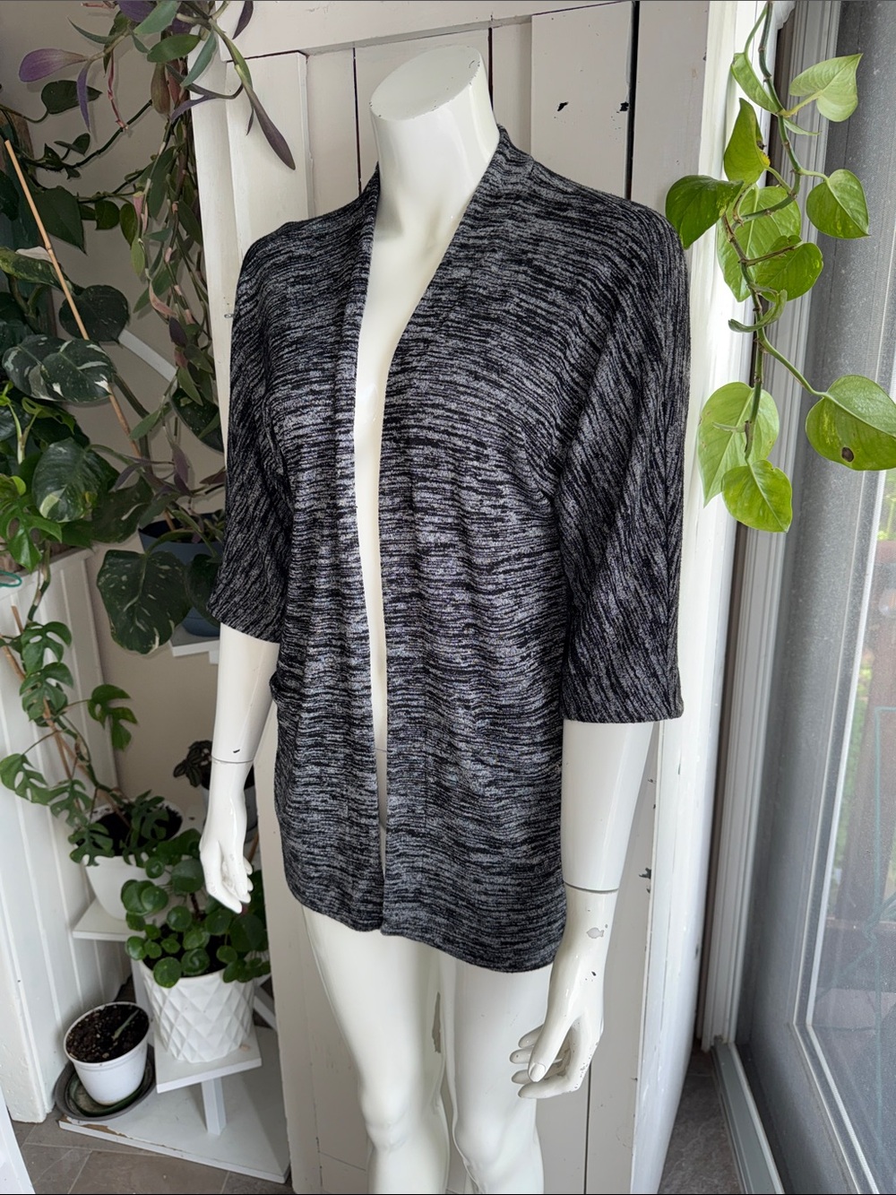 Aritzia Wilfred free zlata XS Open-Front Heathered Gray Cardigan Sweater 
GUC